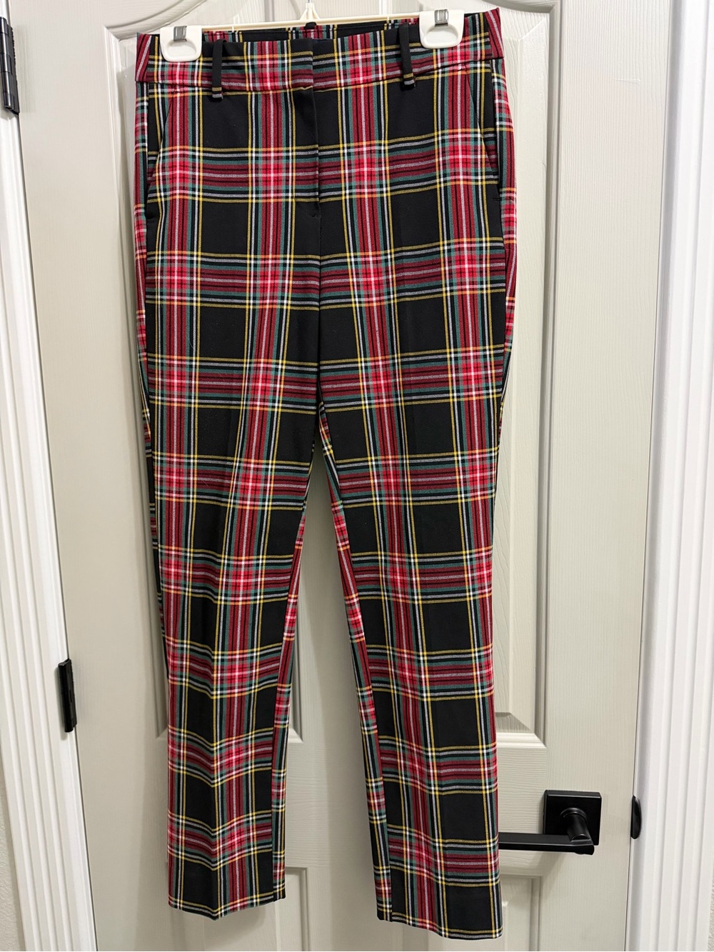 J. Crew Ruby Pants Size 4 Black, Red & Yellow Plaid Pants